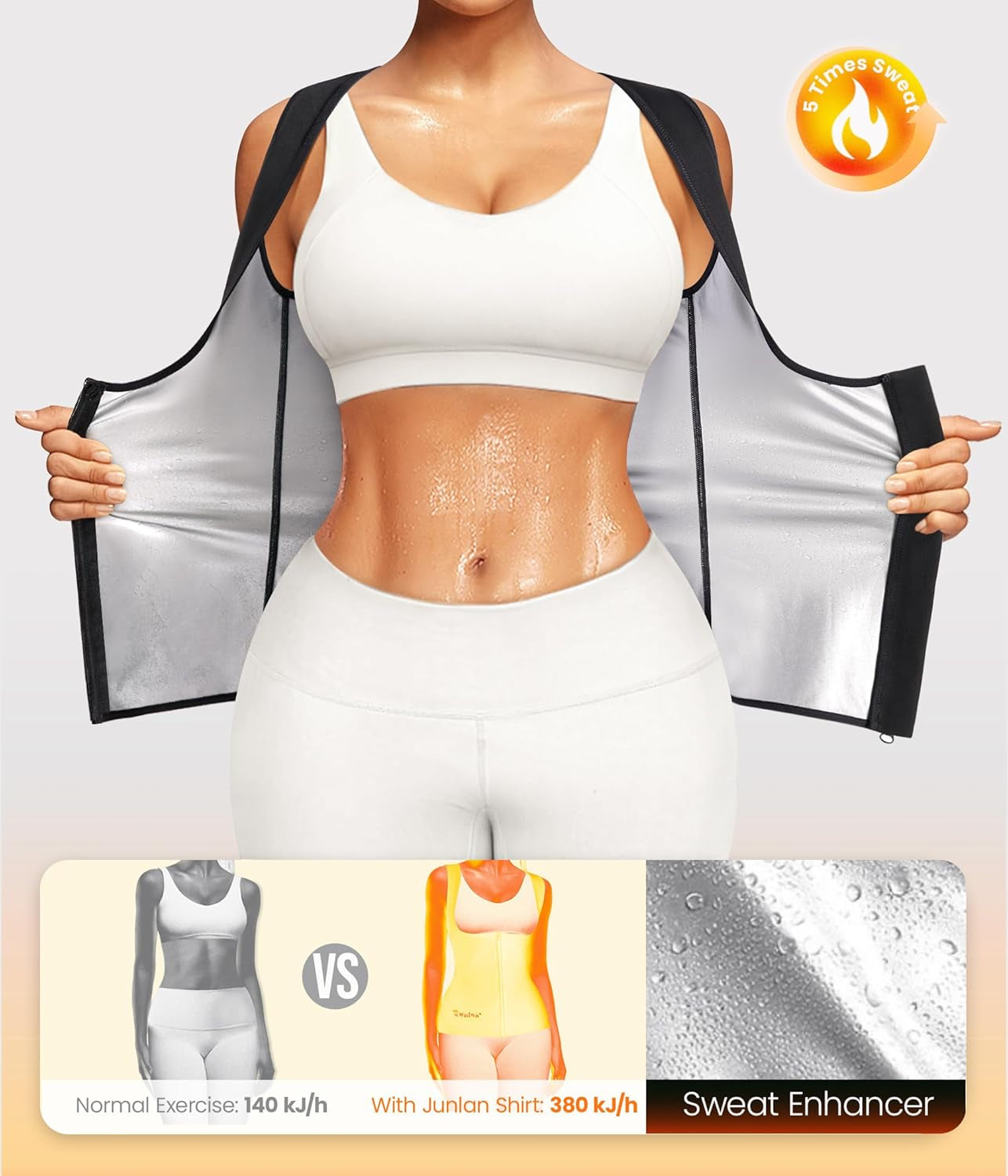 Sauna Suit for Women Waist Trainer Vest for Women Sweat Tank Top Shaper for Women with Zipper